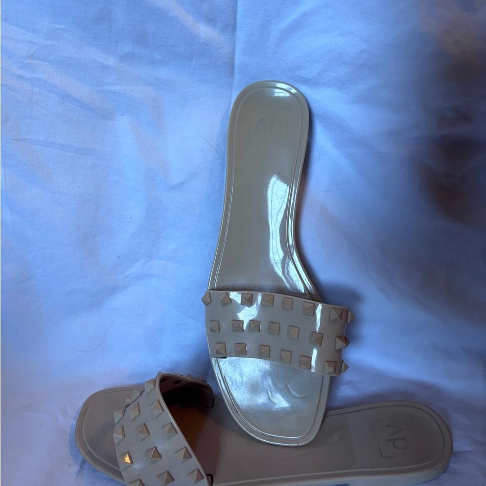 DV by Dolce Vita Studded Tan Slide Sandals
